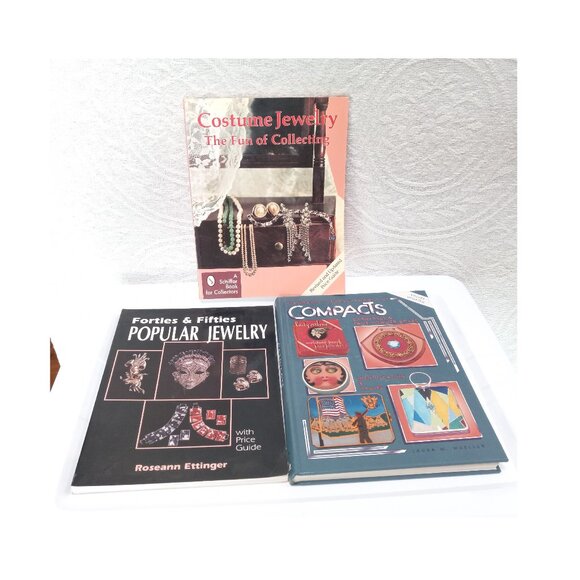 3 Books Costume Jewelry Compacts & 40s & 50's Popular Jewelry - Picture 1 of 8